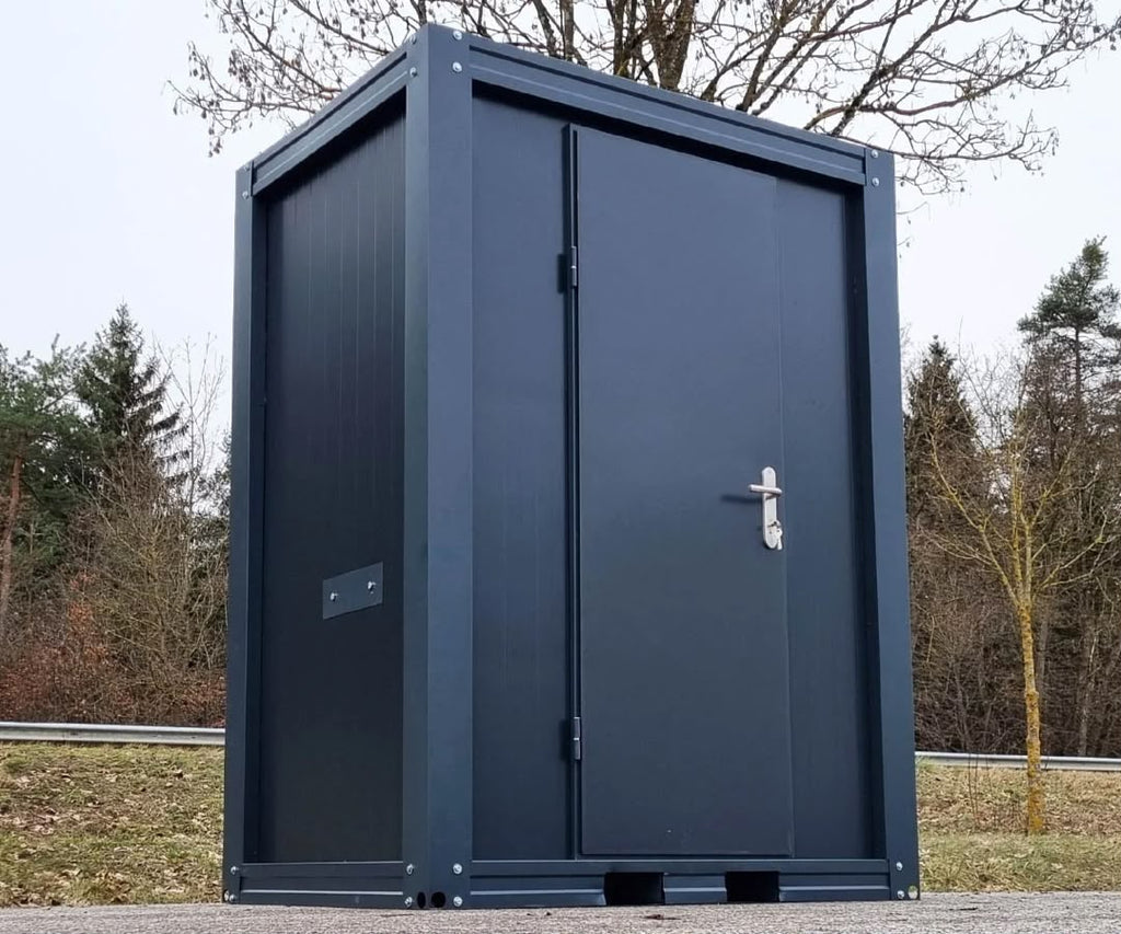 Sanitärcontainer - WC mit Waschbecken und Pissoir Anthrazit
