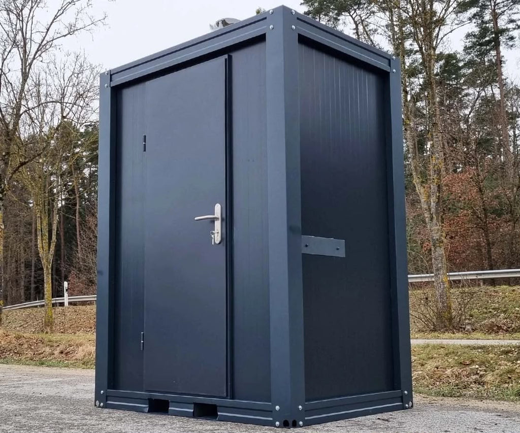 Sanitärcontainer - WC mit Waschbecken und Pissoir Anthrazit