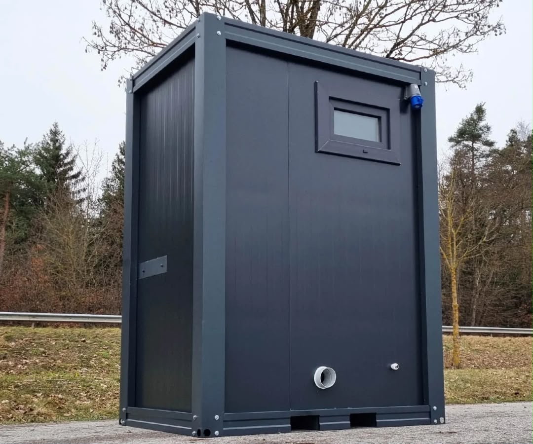 Sanitärcontainer - WC mit Waschbecken und Pissoir Anthrazit